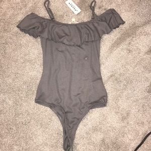 grey bodysuit